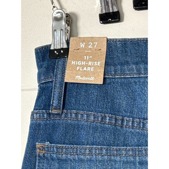 Madewell High Rise Flare Jeans Size 27 NWT Dark Wash Wide Leg 11” Rise $128 Reta - Picture 6 of 12